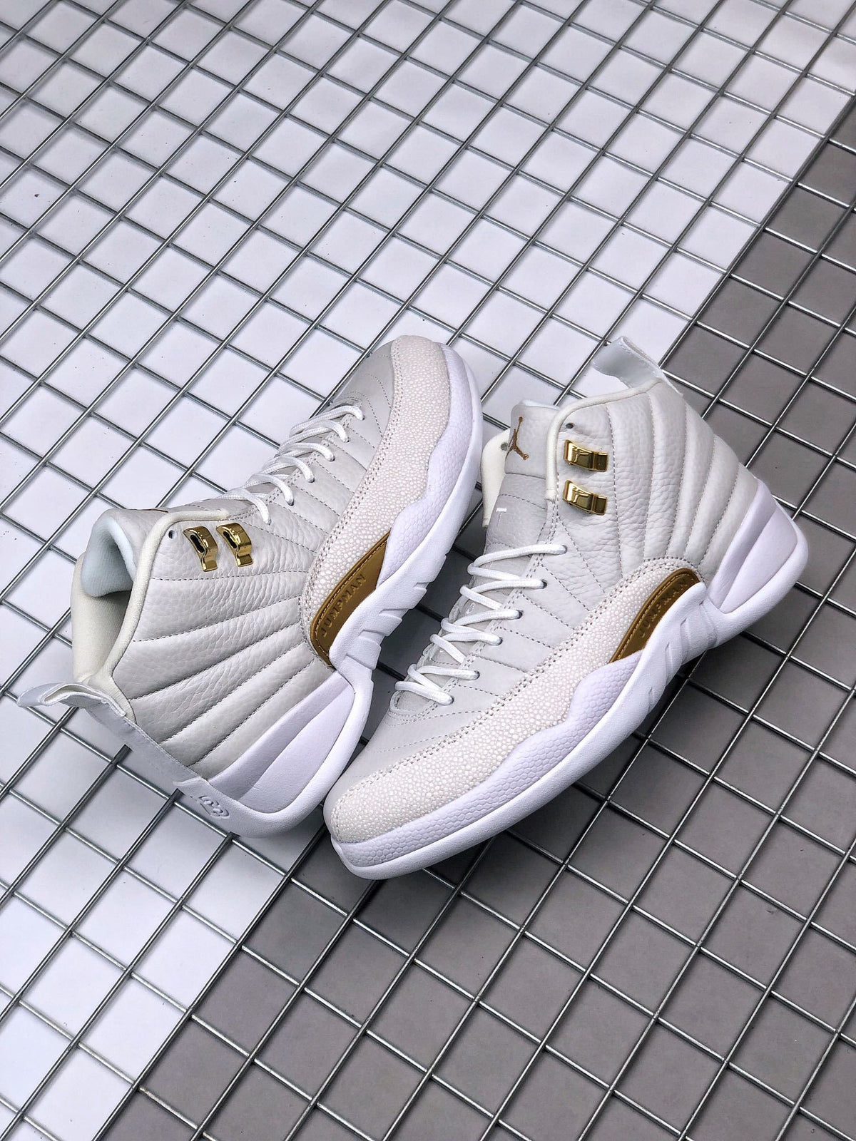 Air Jordan 12 OVO White Gold Sneakers 873864-102
