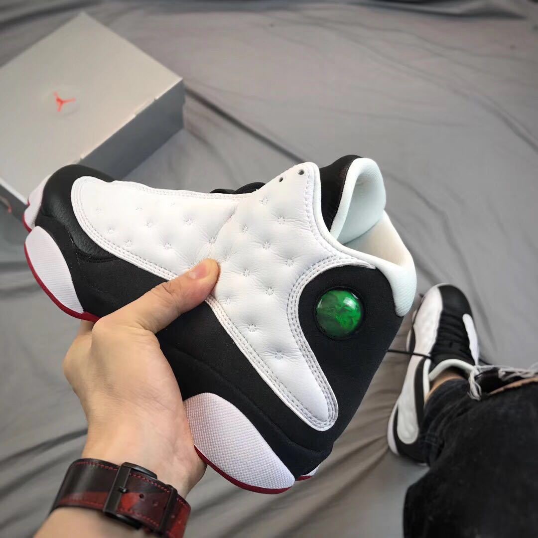 Air Jordan 13 He Got Game Sneakers Black White Red