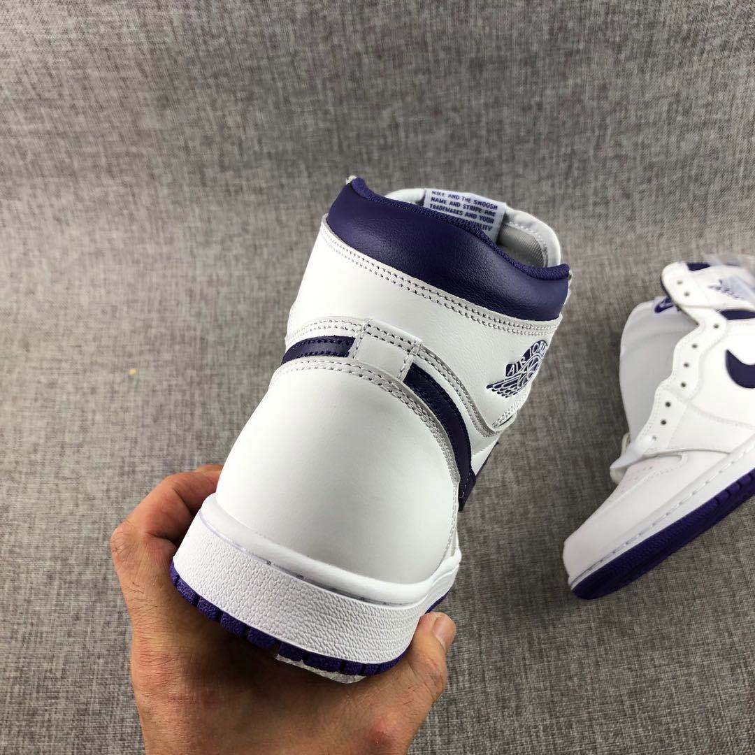 Air Jordan 1 Court Purple High-Top Sneakers White/Purple CD0461-151