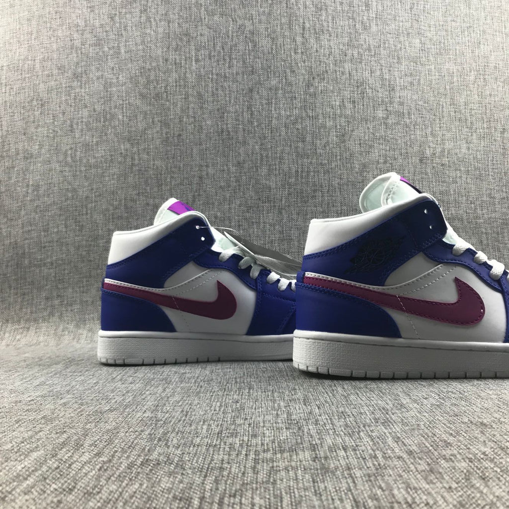 Air Jordan 1 Mid Sneakers Blue Pink 554724-451