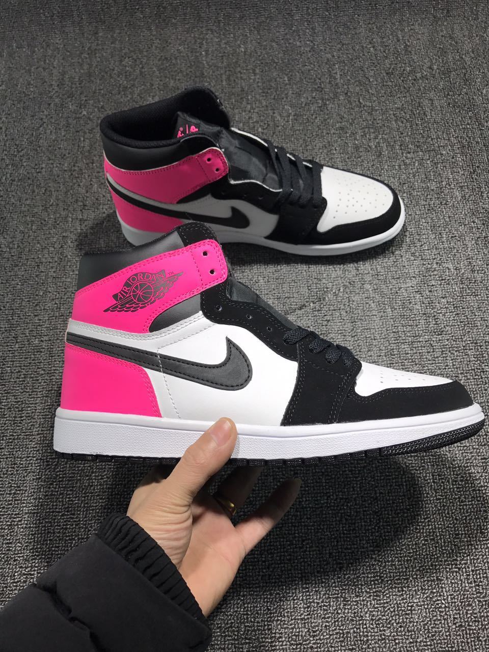 Jordan 1 High Valentine's Day Black Pink Sneakers