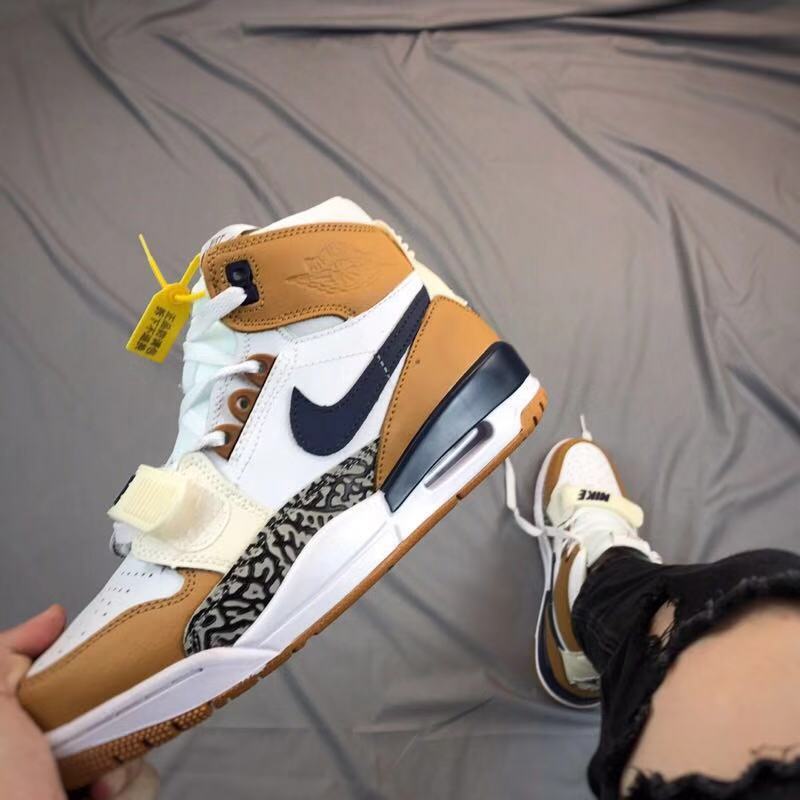 Jordan Legacy 312 High-Top Basketball Shoes, White Tan Navy