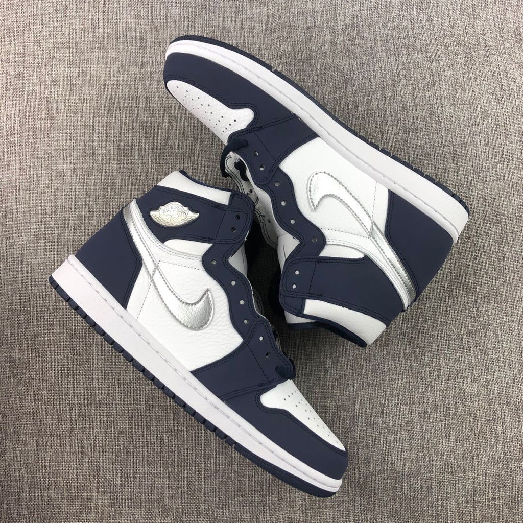 Jordan Air Jordan 1 Co.JP High Sneakers White Navy Silver DC1788-100