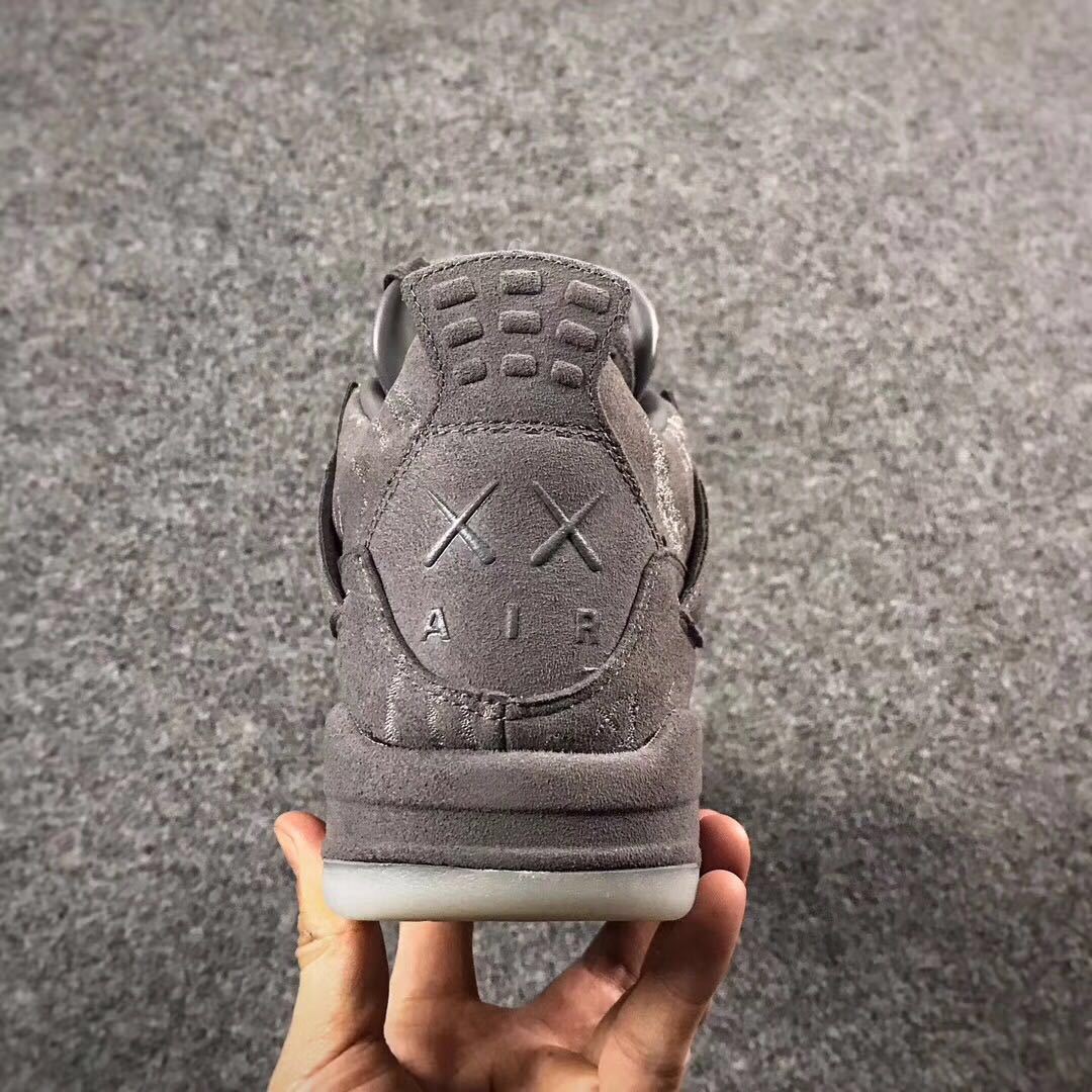 Jordan 4 KAWS Sample High-Top Sneakers in Grey