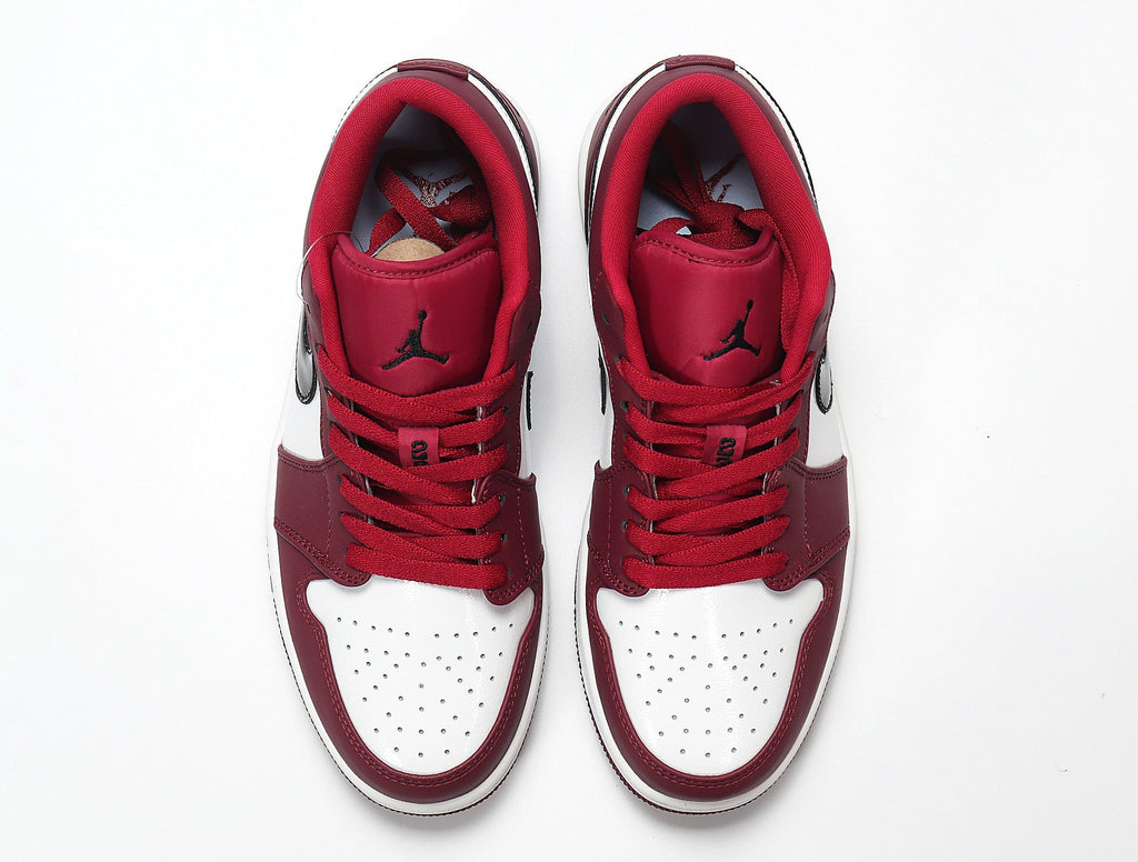 Jordan 1 Low White and Rose Red Sneakers 553558-604