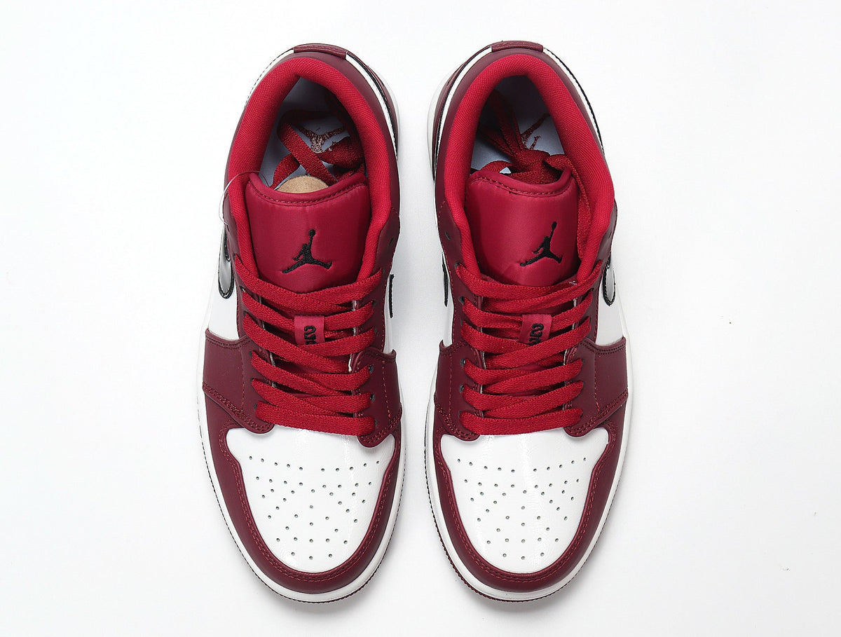 Jordan 1 Low White and Rose Red Sneakers 553558-604