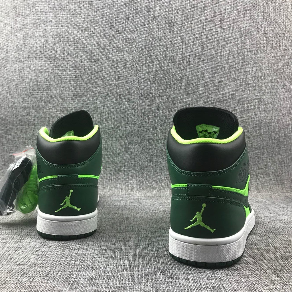 Air Jordan 1 Mid Fluorescent Green Sneakers 554724-330