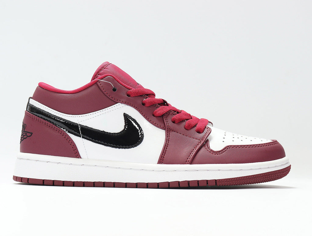 Jordan 1 Low White and Rose Red Sneakers 553558-604
