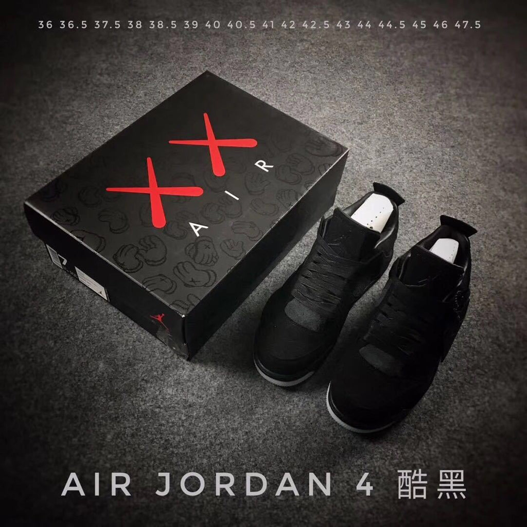 Jordan 4 KAWS Graffiti Black High-Top Sneakers