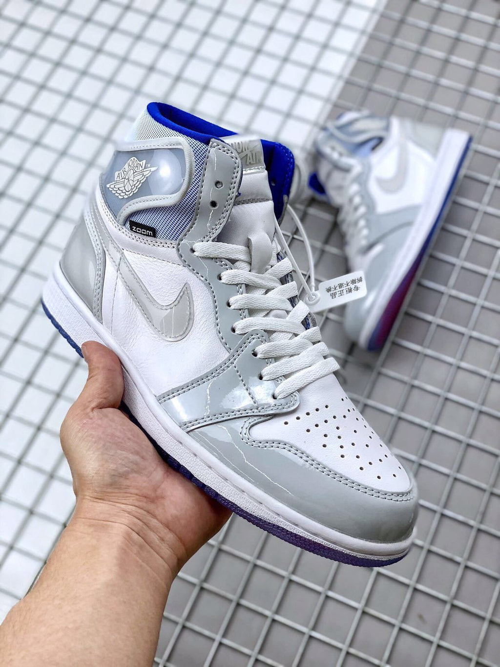 Jordan Air Jordan 1 High Zoom R2T Sneakers White Grey Blue