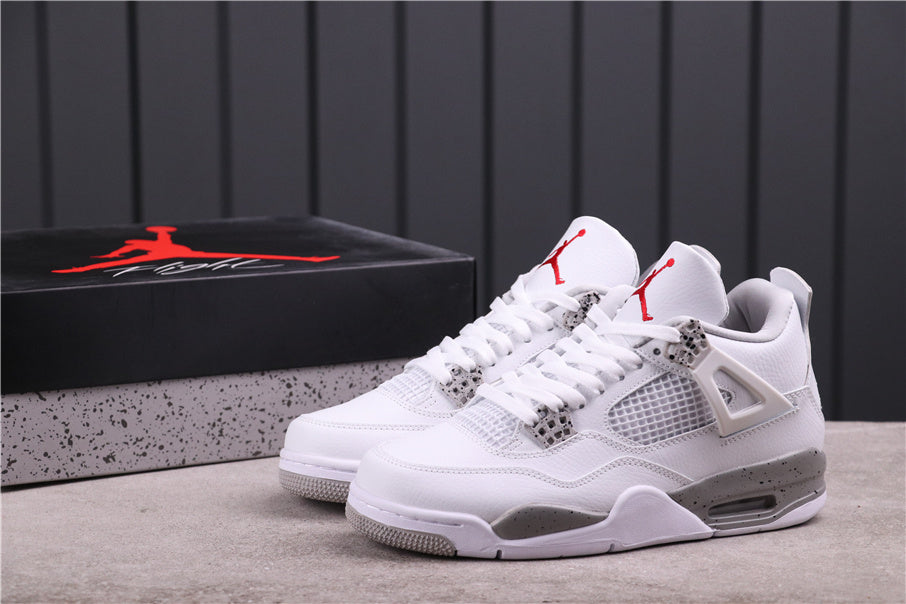 Jordan Air Jordan 4 CT8527-100 White Gray Speckled Sneakers