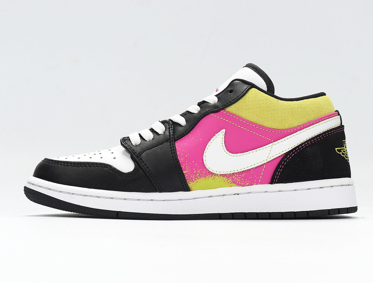 Jordan 1 Low Yellow Pink Black Sneakers CW5564-001