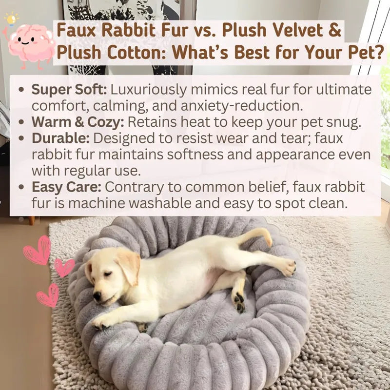 SnuggleNest Rabbit Plush Pet Bed – Cozy Comfort for Cats & Dogs