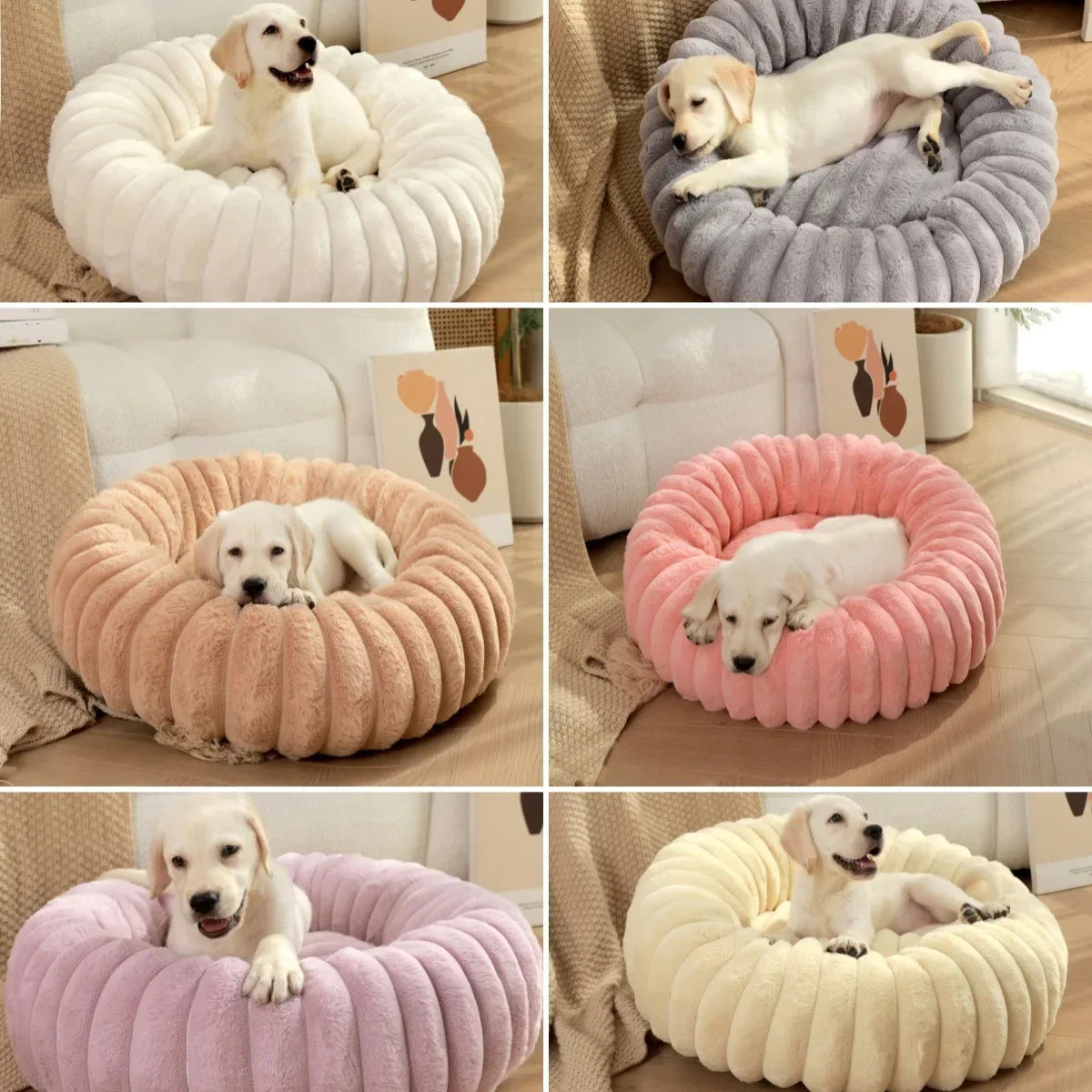 SnuggleNest Plush Pet Bed - Cozy Winter Retreat for Cats and Dogs