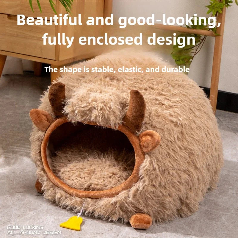 Yak Cozy Haven – Charming Semi-Enclosed Bed for Cats and Dogs