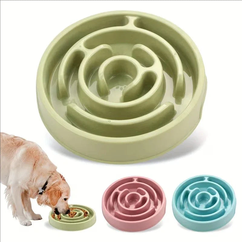 MazeMunch Non-Slip Slow Feeder Dog Bowl - Anti-Bloat Design for Healthy Eating