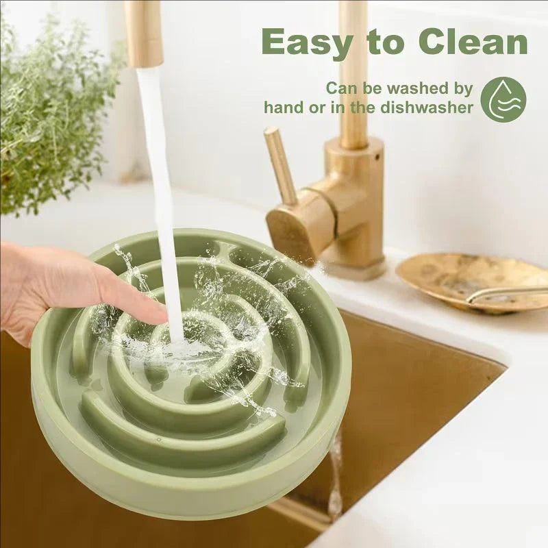 MazeMunch Non-Slip Slow Feeder Dog Bowl - Anti-Bloat Design for Healthy Eating