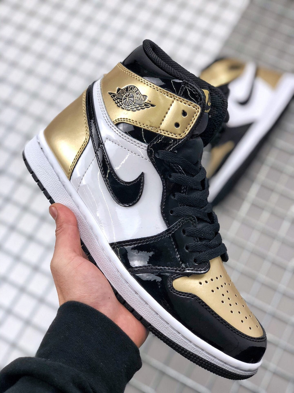 Air Jordan 1 High Gold Toe Black and Gold Sneakers