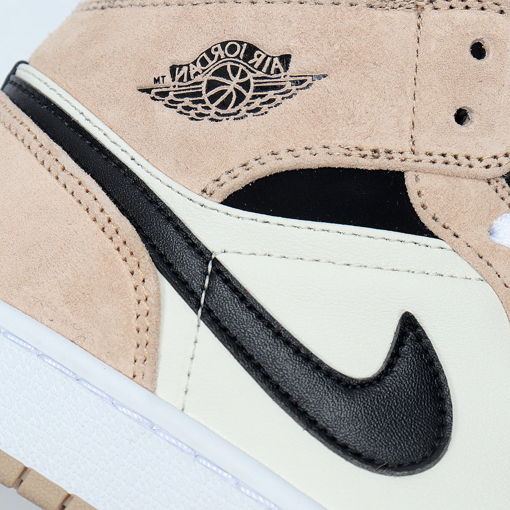 Jordan 1 Low BQ6472-800 Tan and Black Sneakers