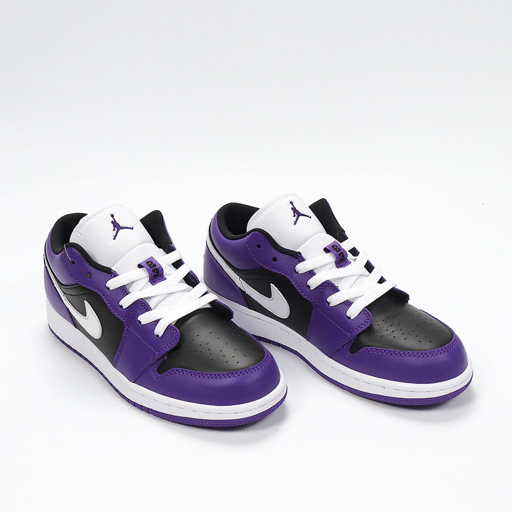 Jordan 1 Low Black Purple White Sneakers 553560-501