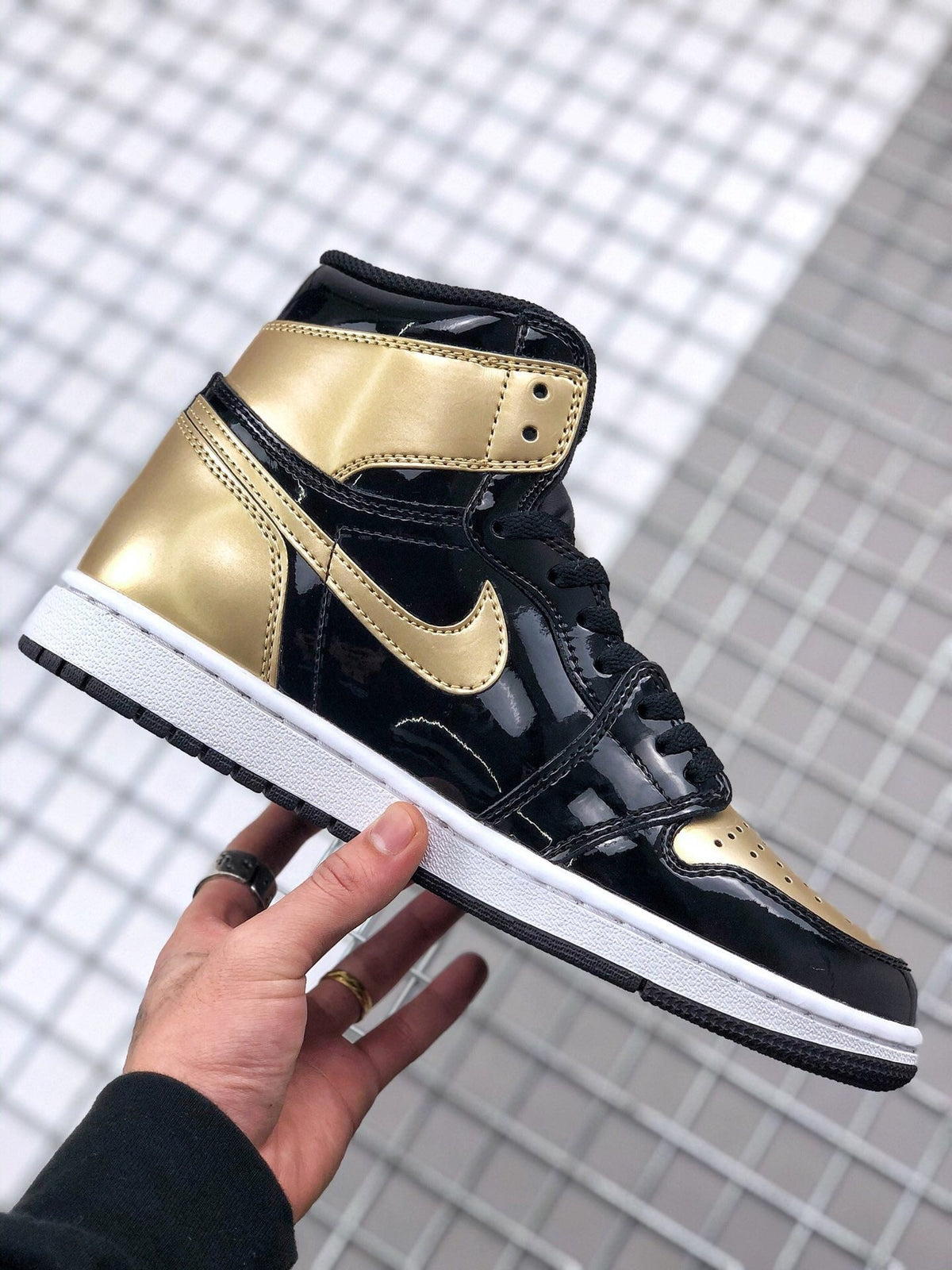 Air Jordan 1 High Gold Toe Black and Gold Sneakers