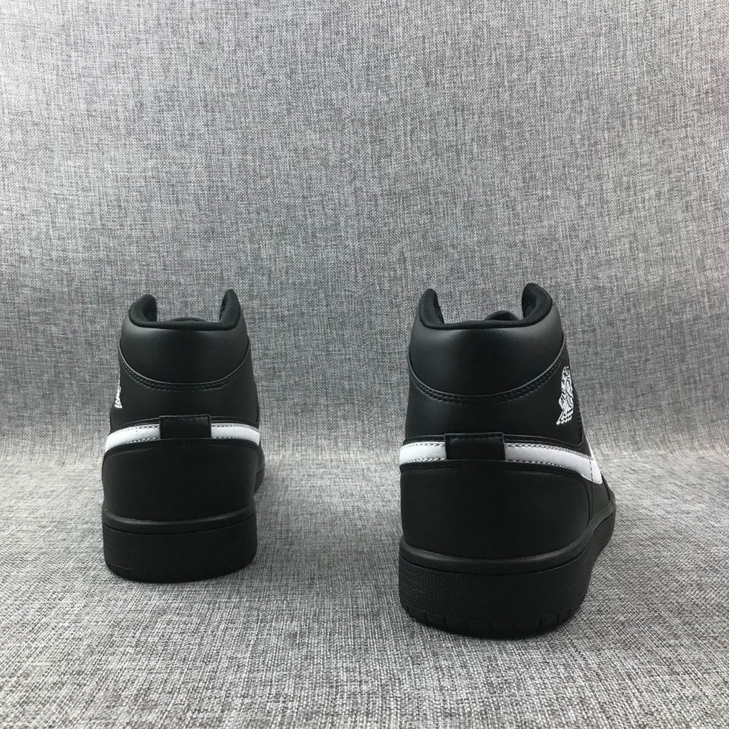 Air Jordan 1 Mid Black White Sneakers 554724-049