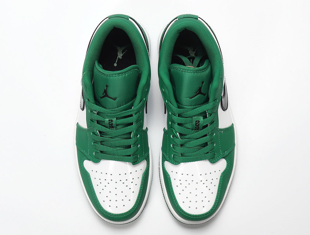 Jordan 1 Low White and Green Sneakers 553558-301