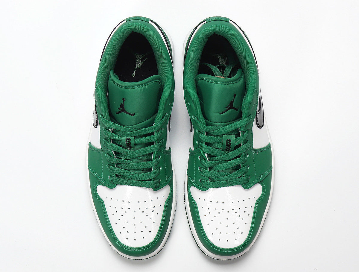 Jordan 1 Low White and Green Sneakers 553558-301